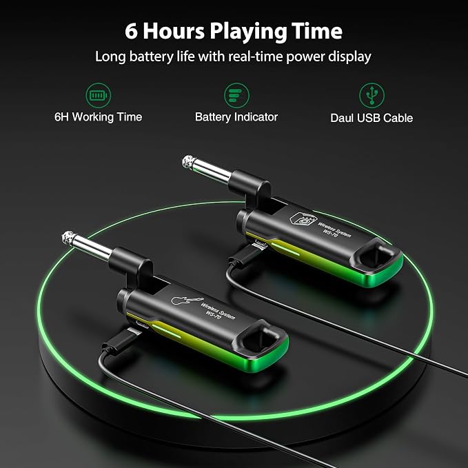 LEKATO Wireless Guitar System UHF Wireless Guitar Transmitter Receiver - Image 4
