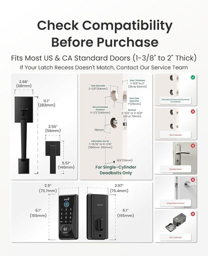 DESLOC Smart Lock D110 Plus, WiFi Fingerprint Smart Front Door Lock - Image 8