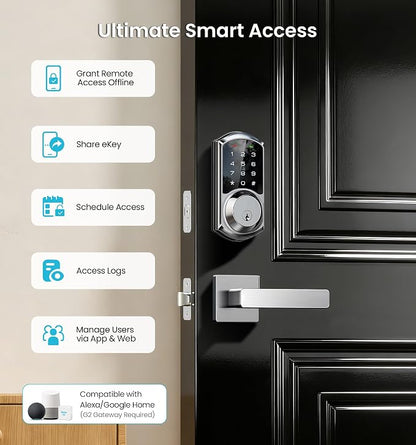 Veise VE06-L Smart Locks with 2 Lever Handle Set, App Control, Keyless Entry - Image 4