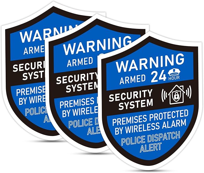 3PCS Security Alarm System Sign by LUHIMO