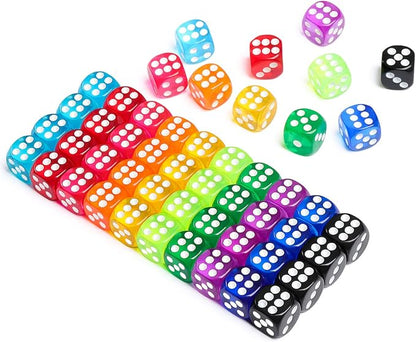 50 Pieces Dice Set, 14mm Bulk 6 Sided Colored Dices - Image 4