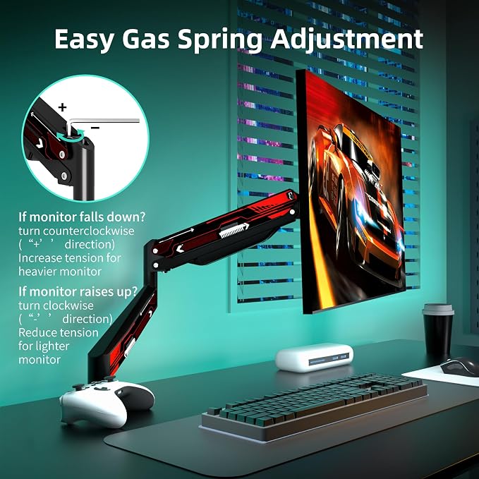 Suptek Monitor Mount Gas Spring Arm Desk Mount Stand - Image 5