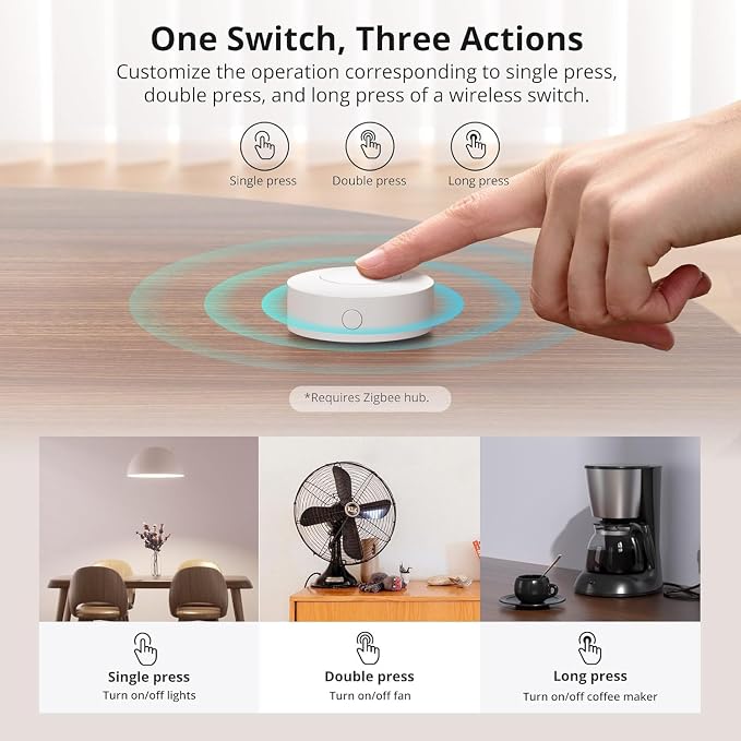 SONOFF Zigbee Switch, SNZB-01P Wireless Push Button, Supports to Create Smart - Image 6