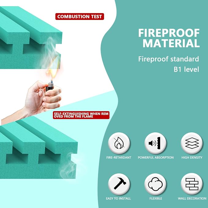 Sound Proof Foam Panels for Walls，1" X 12" X 12" Acoustic Foam Panels - Image 4