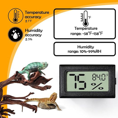 4 PCS Rectangle Reptile Thermometer and Humidity Gauge - Image 7