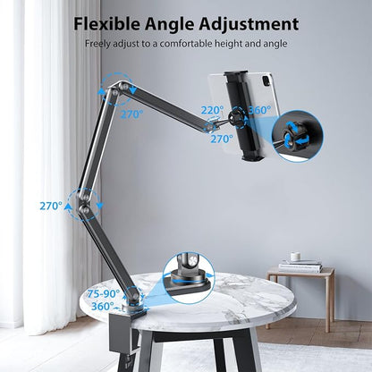 Tablet Stand for Desk, Aluminum Alloy Foldable Tablet Arm Mount Holder - Image 4