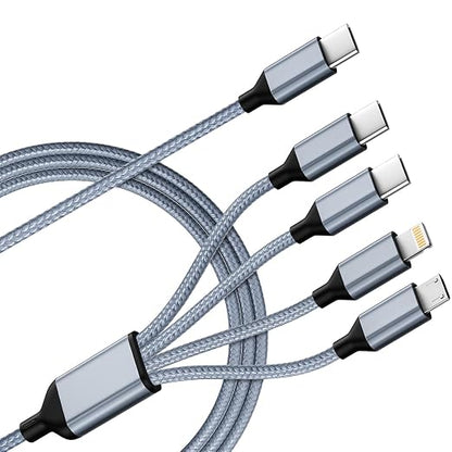 USB C Multi Charging Cable, 4 in 1 Charging Cable Nylon Braided USB-C Multiple - Image 8