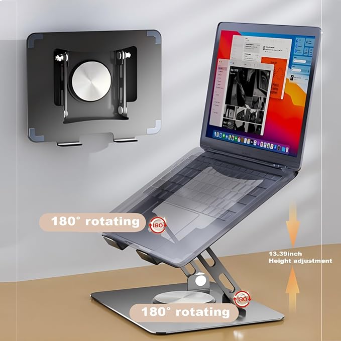 Laptop Pad 360 Rotating Laptop Stand 2 Adjustable Angle and 0-13 inches Tall - Image 4