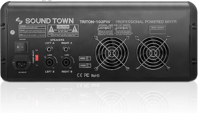 Sound Town 10-Channel 2x800W Powered Mixer w/ 2 Bus, DSP effects, Dual 7-band EQ - Image 5