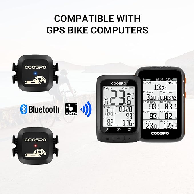 COOSPO Cadence & Speed Sensor for Cycling, Wireless Bluetooth & ANT+ Bike RPM - Image 2