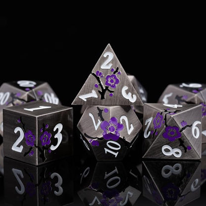 Black Metal DND Dice Set with Gift Case - Image 4