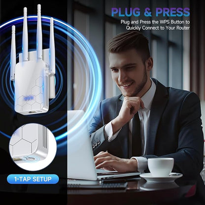 WiFi Extender Internet Booster, Long Range Repeater Wireless Routers Amplifier - Image 9