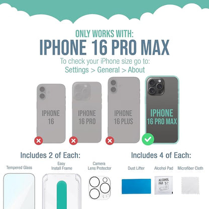 Smartish® iPhone 16 Pro Max Screen Protector + Camera Lens Covers - Image 6