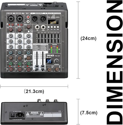 Audio Mixer, 4 Channel Sound Board Mixing Console - Image 8