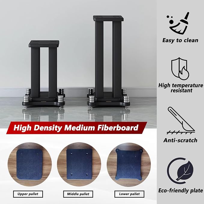 A Pair of Universal Speaker Stands, Heavy Duty Speaker Stands Holds Bookshelf - Image 5