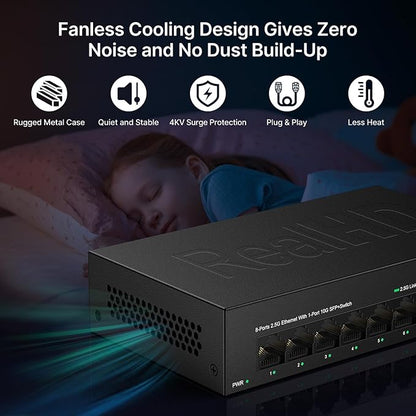 Real HD 8 Port 2.5G Ethernet Switch Unmanaged Network Switch - Image 4