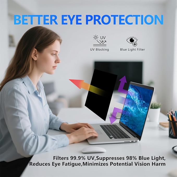 4-Way Laptop Privacy Screen Shield 13.3 Inch, Removable 16:9 Aspect 360° - Image 4
