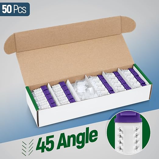 Everest 45° Angled RJ45 Cat6A Keystone Jacks 50-Pack in Purple - Image 2