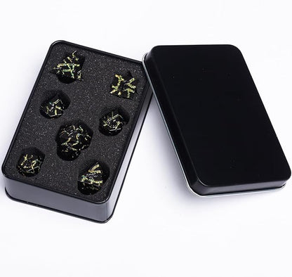 7PCS DND Dice Set, Metalli Crack Stripe Dice Set - Image 6