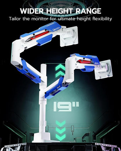 ARES WING Dual Monitor Mount, Adjustable Stacked Monitor Stand - Image 4