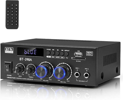 Romica Stereo Audio Amplifier, 2 Channel 450W x2 Bluetooth 5.0 Home Theater by Romicta
