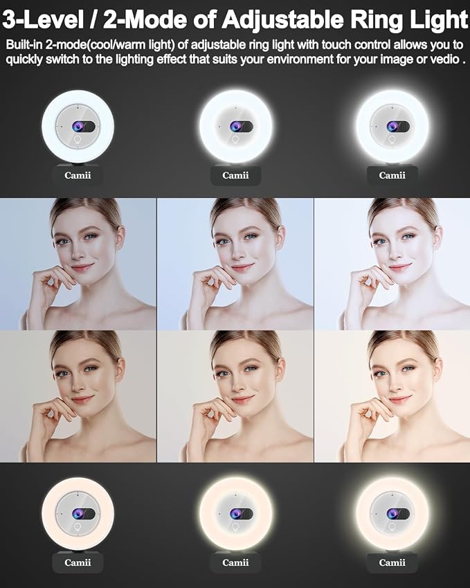 2K Webcam with Light, HD Webcam - Image 3