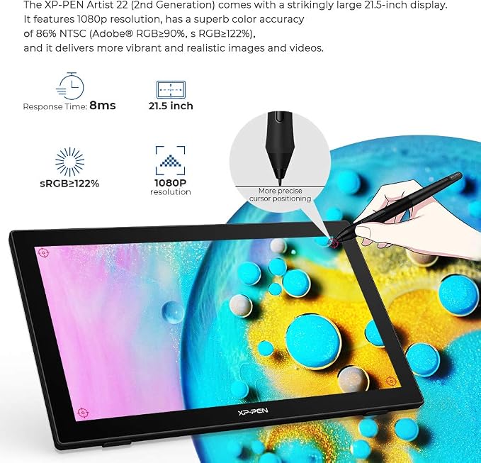 Drawing Tablet with Screen XPPen Artist 22 2nd Computer Graphics Tablet 122% - Image 2