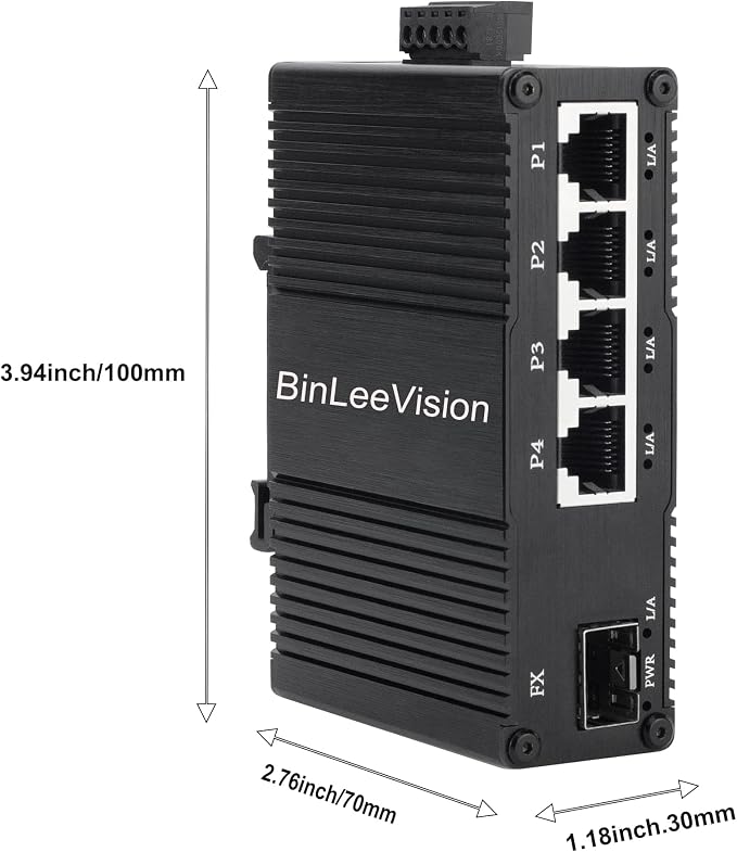 Industrial Mini Gigabit Ethernet Switch 4-Port RJ45 10/100/1000BASE-T+1-Port - Image 5