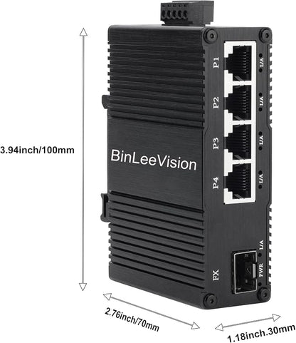 Industrial Mini Gigabit Ethernet Switch 4-Port RJ45 10/100/1000BASE-T+1-Port - Image 5