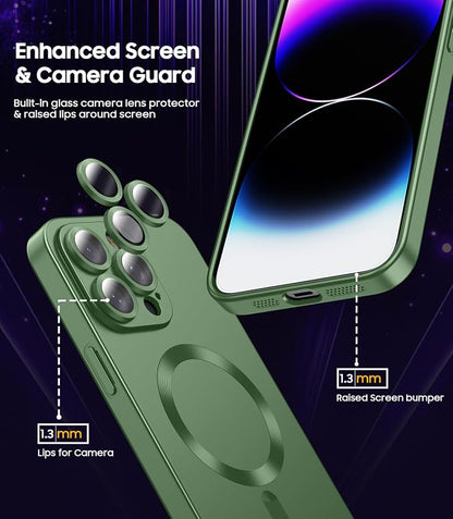Magnetic for iPhone 14 Pro Max Case Slim Soft TPU Bumper Shockproof Metallic - Image 3
