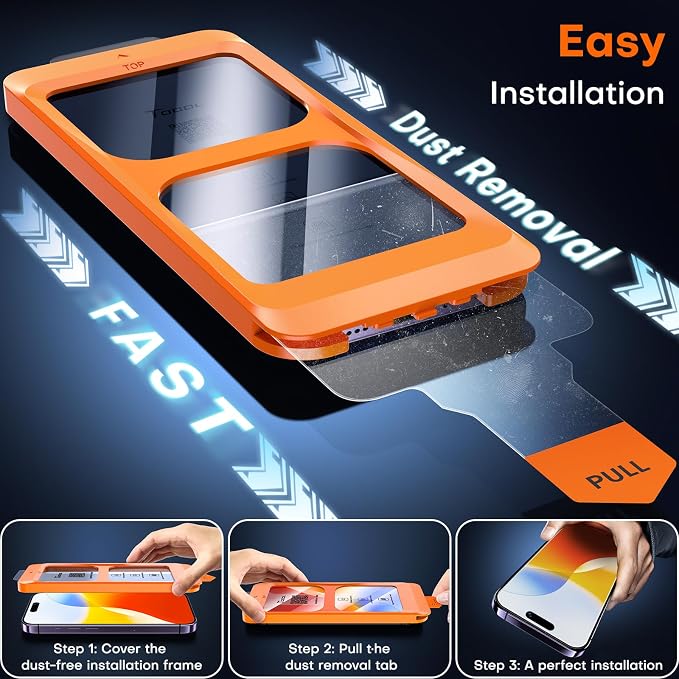 TOCOL for iPhone 14 Pro Screen Protector 9H Hardness Military Grade - Image 2