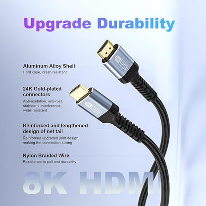 HDMI Cable 3ft 8K 2.1 HDMI 48Gbps Ultra High Speed Stable HDMI Cord-8K@60Hz - Image 7