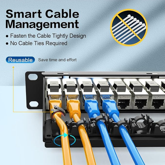 24Port Patch Panel Cat6 Keystone Patch Panel RJ45 Patch Panel Network Patch - Image 2