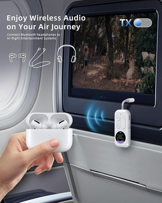 Bluetooth Wireless Audio Transmitter/Receiver, 20+ Hours Playtime, Supports 2 - Image 2