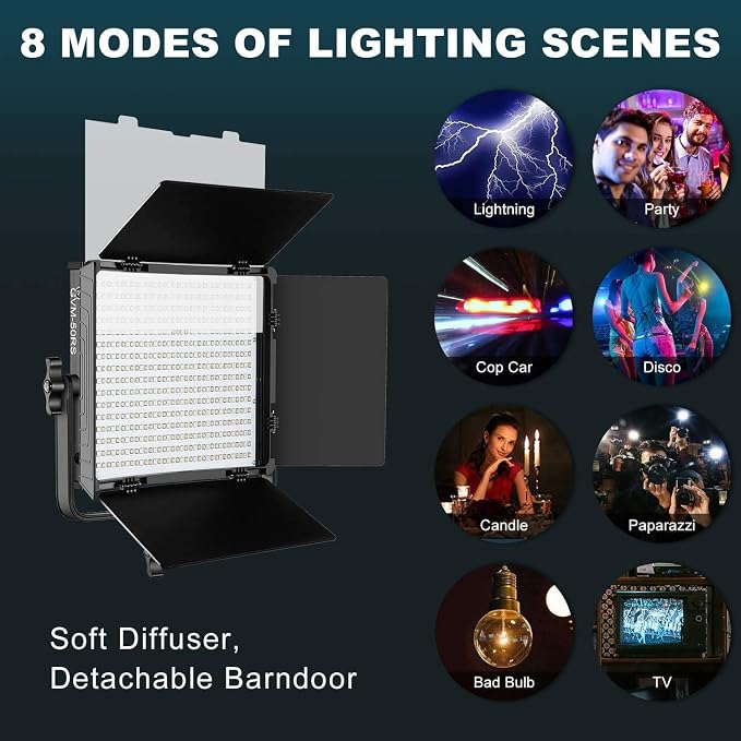 GVM RGB Video Lights with APP Control, 50W Full Color Studio Video Lighting Kit - Image 3