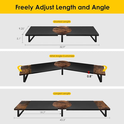 Dual Monitor Riser Stand For Desk, Adjustable Computer Monitor Stand For 2 - Image 3