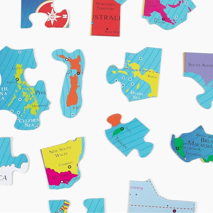GeoToys GeoPuzzle, Australia & Oceania Shaped Jigsaw Puzzles, Geography Game - Image 4