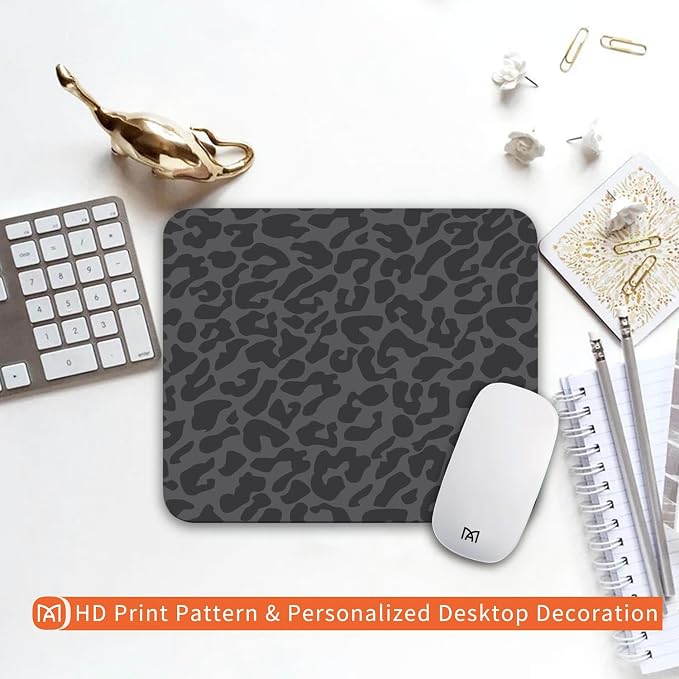 Square Mouse Pad Black Leopard, Personalized Premium-Textured Custom Mouse Mat - Image 6