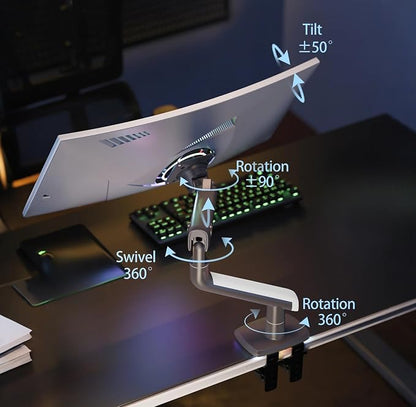Gaming Monitor-Arm for Flat/Ultrawide/Curved Monitors 27'' to 50 inch, Heavy - Image 2