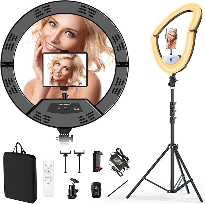 18" Large Ring Light with 60" Tripod Stand by Auriani