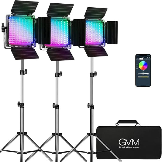 GVM RGB Video Lighting, 360° Full Color Led Video Light by GVMGreatVideoMaker