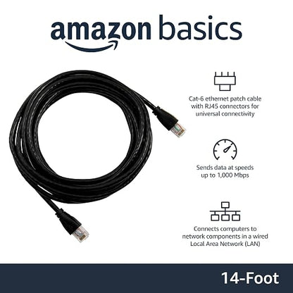 Amazon Basics RJ45 Cat-6 Ethernet Patch Cable, 1Gpbs Transfer Speed, 14 Foot - Image 2