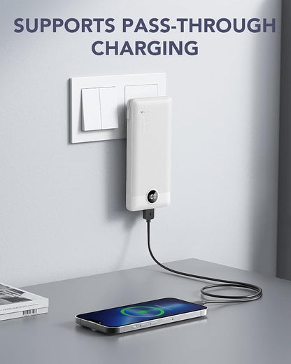 VRURC Portable Charger, Power Bank Built-in Cables and AC Wall Plug, USB C - Image 2