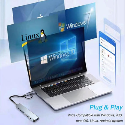 USB C Hub USB Hub 3.0, VIENON Aluminum 8 in 1 USB Extender - Image 6