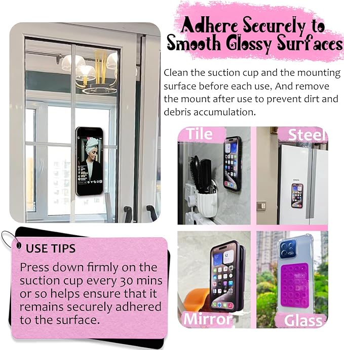 Silicone Suction Phone Case Mount, Non Slip Sticky Phone Grip - Image 4