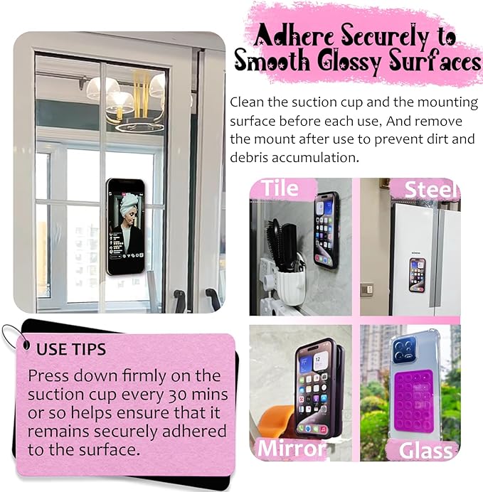 AZXYI Silicone Suction Phone Case Mount, Silicon Adhesive Suction Cup Phone - Image 4