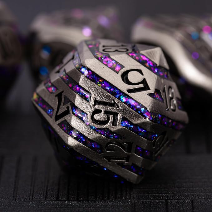 DND Metal Stripe Dice Set by Maywin