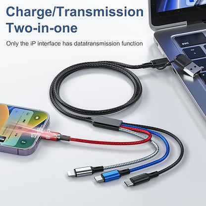 6 in 1 Multi Charging Cable 2Pack - 6FT USB Cable 3A Charger Cable Braided - Image 4