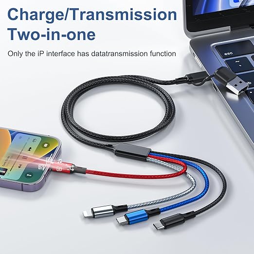 6 in 1 Multi Charging Cable 3Pack-6FT Multi USB Cable 3A Multi Charger Cable - Image 4