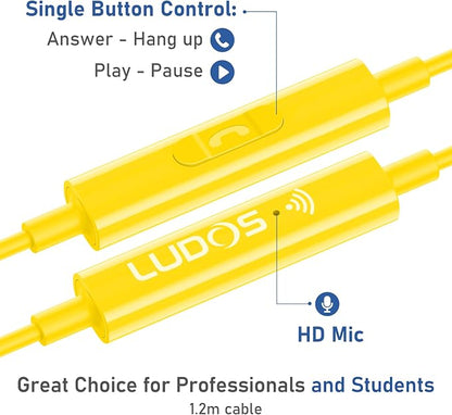 LUDOS OMNITONE Wired Earbuds in-Ear Headphones, 5 Years Warranty, Earphones - Image 3